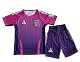 Kinder Fußball Deutschland Trikot Set,Personalisierbar mit eigenem Namen, Pink-Lila Farbverlauf, Deutsche Nationalmannschaft Fans Trainings Set (DE/NL/SE/PL, Numerisch, 130, 140, Regular, 2, Lila)