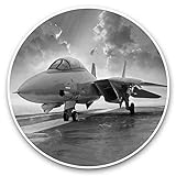 Vinyl-Aufkleber (Set von 2) 20 cm (bw) – Militär Kampfflugzeug Flugzeug 36127