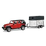 bruder 02926 Jeep Toys Wrangler Unlimited Rubicon mit Pferdeanhänger und 1