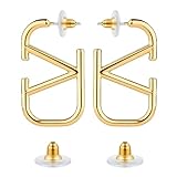 Ohrringe V Gold, Legierung Stilvoll Geometrische Ohrringe Creolen Elegant Geometrische Statement-Ohrringe Ohrringe Gold Creolen für Frauen M
