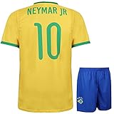Brasilien Trikot Set Neymar Heim - Kinder und Erwachsene - Jungen - Fußball Trikot - Fussball Geschenke - Sport t Shirt - Sportbekleidung - Größe S