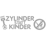 Decus Shop Zylinder statt Kinder XXL 0074 (Silber) // Sticker OEM JDM Style Aufkleb