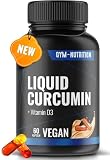 Curcumin Curcuma (Kurkuma) NovaSol® Curcumin - 60 Kapseln mit 185x Verbesserter Bioverfügbarkeit - mit Vitamin D3 (200 IU) - 60 Kapseln Hochdosiert - Liquid Kurkuma Kapseln - aus D