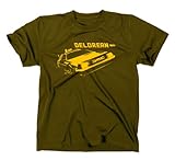 Zurück in die Zukunft Kult T-Shirt Delorean Motiv, Oliv, XL