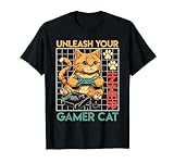Videospiele Unleash your Inner Gamer Cat Katzenfans T-S