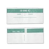 Banderolen für Euro Geldscheine je 50x (100 € Banderole) Geldbanderole Papier für Geldbündel Fassungsvermögen je 100 S