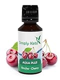 Simply Keto Aqua Plus Flavour Drops (Kirsche) 30ml - Natürliche Aromatropfen ohne Kalorien - Sirup-Alternative für 12 Liter Wasser mit authentischem Geschmack - Ohne Aspartam & Zuck