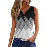 Temu Shop Kleidung Damen Langarmshirt Damen Oberteile Damen Sexy Crop Shirt Damen Blumen Bedruckt Henley Tops Ärmellos V-Ausschnitt Tunika Tops Locker Basic Tops Damen T Shirt (Dunkelgrau, L)