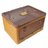 YLSZHYR Zusammenklappbarer Aufbewahrungsbehälter aus Kunststoff mit Deckel, Große Kapazität, Zusammenklappbare Aufbewahrungsbox für Den Außenbereich, Verdickter Kunststoffbehälter für(Orange L)