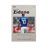 DRDPLXGU Zinedine Zidane Fußballposter, Sportkunst, Fußballstar-Poster, Leinwandposter, Wandkunst, Dekordruck, Gemälde für Wohnzimmer, Schlafzimmer, Dekoration, 30 x 45