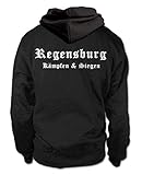 shirtloge - Regensburg - Kämpfen & Siegen - Fussball Fan Kapuzenpullover Hoodie - Größe XXL