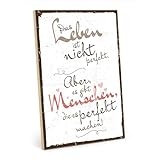 TypeStoff Holzschild mit Spruch – Leben – im Vintage-Look mit Zitat als Geschenk und Dekoration zum Thema Freunde und Familie - HS-00766