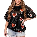 Oberteil Glitzer Damen Party - Glitzerndes Kurzarm-T-Shirt Mit Rundhalsausschnitt Lockerer Passform Und Bestickten Pailletten Für Bequemen Und Stylischen Alltag