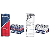 Organics by Red Bull Simply Cola - 24er Palette Dosen - Bio-Erfrischungsgetränke 100% natürliche Zutaten, EINWEG & Energy Drink White Edition - 24er Palette Dosen - Getränke mit Kokos-Blaub