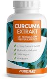 Kurkuma Kapseln - 90 vegane Kapseln für 6 Monate Vorrat - 474 mg Kurkuma Extrakt davon 95% Curcumin - mit Schwarzem Pfeffer - hohe Bioverfügbarkeit - laborgeprüft mit Analyse-Zertifik