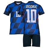 IHIMI Nationalmannschaft Krotien 2024 Luka Modric #10 Kinder Trikot, Auswärts Komm mit Shorts Fußballfans (6-7 Jahre,140)