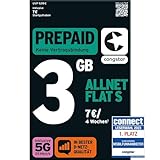 congstar Prepaid BASIC S Sim-Karte ohne Vertrag I Prepaid-Paket in D-Netz Qualität für Einsteiger I 750 MB LTE mit 25 Mbit/s I 100 Freiminuten in alle dt. Netze & 9 Cent pro SMS/Min I EU-Roaming ink