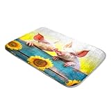 Luoweisi Lustiger Schwein-Sonnenblumen-Teppich, flauschiger Teppich, kleine Teppiche, zottelige Teppiche für Schlafzimmer, flauschiger Sofa-Bodenteppich, Heimdek