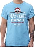 T-Shirt Herren - Nerd Geschenke - Hattori Hanzo Sushi & Sword Vintage - XL - Hellblau - nerdige Shirt Gamer Tshirts männer zocker Tshirt nerdgeschenk Funshirts zocken männershirts Geeks - L190