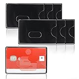 WallTrust RFID NFC Blocker Hartplastik Schutzhülle – Kartenschutzhülle für Kreditkarten Ausweis transparent klar, 6-S