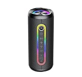taopodo Bluetooth Lautsprecher mit Licht, Bluetooth 5.4 Musikbox, 30W Dual Lautsprecher, Dualen Bass-Treibern, 30 Std Akku, IPX7 wasserdicht, TWS Paarung, AUX, TF Karte, Geeignet Outdoor/Party/R