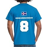 Spreadshirt Island Sauf Trikot 8 Krass Bierschisson Fasching JGA Männer T-Shirt, XL, Royalb