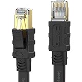 Senetem Cat 8 Ethernet-Kabel, 2,5 m, High-Speed, 40 Gbit/s, 2000 MHz, flaches Internet-Netzwerkkabel, RJ45-Stecker, geschirmtes Ethernet-Kabel, für den Innen- und Außenbereich, für Gaming, PC,