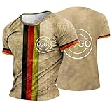 Fußball Trikot Deutschland Fanartikel Personalisiert T Shirt Herren Sommer Oversized Jersey Shirt Rundhals Retro Fußballtrikot Deutschlandtrikot Tops Sportshirt Kurzarm T-Shirt Mode Euro EM 2025