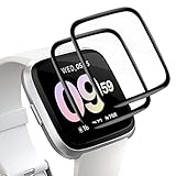 VSEER 2 Stück Schutzfolie für Panzerglas für Fitbit Versa 3, HD Klar Anti-Bläschen Kratzfest Fitbit Versa 3 Schutzglas, Volle Bedeckung Anti-Schock Fitbit Sense 2 G