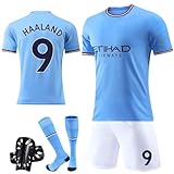 Fußballtrikot für Kinder,Nr.7/Nr.9/Nr.10 Fußballkleidung Set,Fußball Trikot mit T-Shirts,Shorts,Socken,Knieschoner,Fußballtrikot Set für Kinder und Jugend (Fußball Trikot-05, 22)
