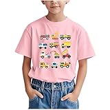KODMNSW Tshirt Jungen Sommer Kurzarm T-Shirt Cartoon-Druck Tee Shirt Oberteil Kinder Top Boys Atmungsaktive Sportshirt Kleidung für Teenager Jungs 3-15 Jahre Warehouse Deals Angebote Rosa 4 J