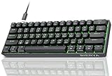 Dierya DK61se Gaming Tastatur,60% Prozent Mechanische Tastatur mit Red Linear Switch,Ultra-Compact Mini 61 Tasten Anti-Ghosting,Typ-C-Datenkabel,US Layout für PC Windows Gamer Typist,Schw