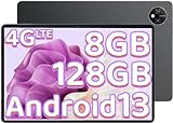 Blackview Tab80 Tablet 10 Zoll Android 13 4G LTE 5G WiFi 8GB RAM 128GB ROM(1TB TF) 7680mAh, 13MP+8MP Google Lens, Telefonanruf Funktionalität PC Widevine L1【2023 Aktualisierte Version】