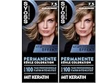SYOSS Coloration 7_5 Mittelaschblond (2x 115 ml), permanente Coloration mit Keratin verleiht einen kühlen Farbton für bis zu 100 Tage professionelle Farbintensität, mit Anti-Gelbstich-Effek