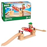 BRIO World 33757 Hebebrücke - Eisenbahnzubehör Holzeisenbahn - Kleinkinderspielzeug empfohlen für Kinder ab 3 J