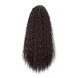 Elastische Netzperücke für Damen, langes lockiges Haar, Pferdeschwanz-Haarteil (1 Stück) Perücke Rose (B, One Size)