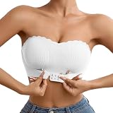 GFPGNDFHG BH Push up ohne bügel Meine bestellungen anzeigen Damen Große Größen Bügel Ungepolstert Bandeau Trägerloser Multiway BH Weiß S