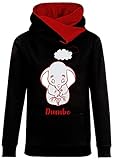 Nastrovje Potsdam Dumbo Sleepy Damen Kapuzensweatshirt schwarz/rot, Größe:S