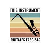 Aufkleber für Saxophon-Liebhaber, 'This Instrument Rocks', Vinyl-Aufkleber für Musiker und Bandmitglieder (14 x 14 cm)