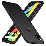 TesRank Google Pixel 4a Hülle, Matte Oberfläche Soft Hüllen [Ultra Dünn] [Kratzfest] TPU Schutzhülle Case Weiche Handyhülle für Google Pixel 4a-Schw
