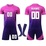 Personalisiertes Kinder Fußballtrikot 24/25 – Heim & Auswärts Kit Personalisiertes Name & Nummer, inkl. T-Shirt, Shorts & Socken – für Jungen Mädchen V