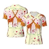 Herren-Fußballtrikot mit Giraffenmotiv, Herz, Blume, Schmetterling, V-Ausschnitt, Netzstoff, Team-Fußball-T-Shirt, Fitnessstudio, Workout, athletisches T-Shirt, Schwarz , M