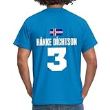 Spreadshirt Island Sauf Trikot 3 Hakke Dichtson Fasching JGA Männer T-Shirt, L, Royalb