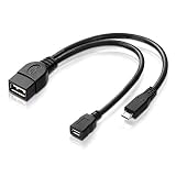 adaptare 40228 USB-OTG Adapter-Kabel Micro-USB 2.0-Stecker USB-Buchse Typ A + Strom-Anschluss für Externe Festplatte, Fire TV Stick und andere G