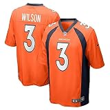Nike Russell Wilson Denver Broncos NFL Herren Orange Home On-Field Game Day Trikot, Orange, L