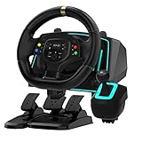 NBCP Racing Steering Wheel, Gaming Lenkräder 1080° Fahrsimulation Auto Simulator mit Lautsprecherpedalen Kupplungspaddel Schalthebel für Xbox One/Xbox Series X/PS4/PS3/PC/PS5/Xbox 360/Nintendo Sw