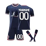 Kinder Trikot Mit Eigenem Namen,Fussball Trikot Set Tshirt Herren Personalisiert Fussball Geschenke Jungen Fußballtrikot Schwarz Kostüm Kind Trikot Selbst Gestalten Fußball Fussball Trikot Set H