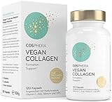 COSPHERA Kollagen Hyaluron 120 Kapseln vegan mit Vitamin C, Biotin, OPC, Zink & Kupfer hochdosiert - Vollagen® Komplex 100% p