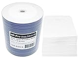 MP-Pro Smart-Glossy DVD-Rohlinge 4,7 GB DVD-R Inkjet Printable Weiß Glänzend Bedruckbar - 100 Stück mit Papier-CD-Hü