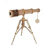 ROKR 3D Holzpuzzle Monokulares Teleskop Holz Modellbau Wissenschaft Geschenke für Erwachsene Kinder über 14 Jahre 314 Teilen, Monocular Telescop